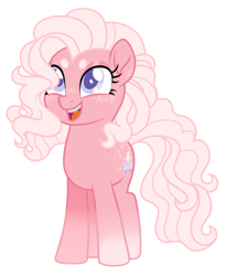 Size: 1289x1572 | Tagged: safe, artist:unoriginai, imported from derpibooru, pinkie pie, pony, alternate design, cotton candy, cute, diapinkes, eyebrows, redesign