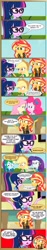 Size: 1024x5497 | Tagged: safe, artist:paulysentry, deleted from derpibooru, imported from derpibooru, applejack, rainbow dash, rarity, sci-twi, sunset shimmer, twilight sparkle, human, comic:the end of past memories, equestria girls, comic, geode of empathy, geode of fauna, geode of sugar bombs, geode of super speed, geode of super strength, geode of telekinesis, glasses, magical geodes