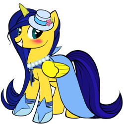 Size: 1024x1024 | Tagged: safe, artist:titus16s, imported from derpibooru, oc, oc only, oc:strings melody, pony, unicorn, clothes, hat, jewelry, necklace, shoes, simple background, transparent background