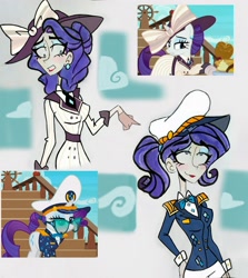 Size: 2607x2929 | Tagged: safe, artist:citi, imported from derpibooru, screencap, rarity, human, ppov, captain rarity, clothes, humanized, raristocrat, rose dewitt bukater, scene interpretation, screencap reference, titanic, traditional art