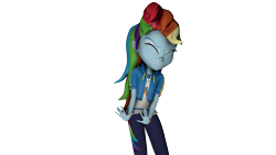 Size: 4195x2360 | Tagged: safe, artist:fazbearsparkle, imported from derpibooru, rainbow dash, human, equestria girls, equestria girls series, 3d, eyes closed, nervous, remake, simple background, source filmmaker, transparent background