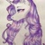 Size: 1080x1080 | Tagged: dead source, safe, artist:mayguay, imported from derpibooru, rarity, pony, unicorn, bust, chest fluff, colored pencil drawing, ear fluff, female, makeup, mare, portrait, profile, simple background, solo, traditional art, white background