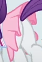 Size: 140x205 | Tagged: safe, imported from derpibooru, screencap, rarity, pony, unicorn, sleepless in ponyville, the end in friend, bum, butt, camping outfit, clothes, cropped, dress, female, mare, picture for breezies, plot, rearity, technically an upskirt shot