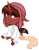 Size: 1383x1752 | Tagged: safe, artist:betavirus, artist:nekomellow, imported from derpibooru, oc, oc only, oc:red flux, changeling, changeling oc, clothes, eye clipping through hair, eyebrows, eyebrows visible through hair, looking at you, male, red changeling, signature, simple background, sitting, solo, transparent background