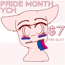 Size: 3000x3000 | Tagged: safe, artist:xcinnamon-twistx, imported from derpibooru, :3, advertisement, commission, eyes open, flag, lgbt, lgbt flag, looking at you, open eyes, pride, pride flag, pride month, pride ponies, your character here