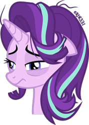 Size: 2850x4000 | Tagged: safe, artist:orin331, imported from derpibooru, starlight glimmer, pony, unicorn, bags under eyes, bust, dick flattening, exhausted, faic, female, floppy ears, mare, messy mane, portrait, simple background, solo, tired, transparent background