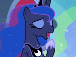 Size: 715x536 | Tagged: safe, imported from derpibooru, screencap, princess luna, alicorn, pony, memories and more, spoiler:memories and more, spoiler:mlp friendship is forever, animated, canterlot, cropped, female, gif, mare, offscreen character, talking, throne, throne room