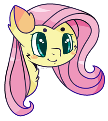 Size: 934x1044 | Tagged: safe, artist:blueglimmer, imported from derpibooru, fluttershy, pegasus, pony, blushing, cute, female, fluffy, mare, simple background, white background