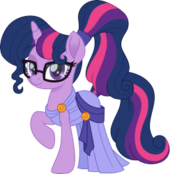 Size: 1464x1500 | Tagged: safe, artist:cloudy glow, artist:cloudyglow, imported from derpibooru, sci-twi, twilight sparkle, pony, unicorn, equestria girls, clothes, crossover, disney, equestria girls ponified, eyeshadow, female, glasses, greek mythology, hercules, looking at you, makeup, mare, megara, movie accurate, simple background, solo, transparent background, unicorn sci-twi, unicorn twilight