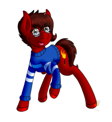 Size: 1041x1131 | Tagged: safe, artist:midnightfire1222, imported from derpibooru, oc, oc only, oc:midnight fire, earth pony, pony, happy, simple background, solo, transparent background