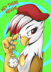 Size: 2171x3070 | Tagged: source needed, safe, artist:mysticalpha, imported from derpibooru, oc, oc only, oc:gina, griffon, female, pocket watch, solo