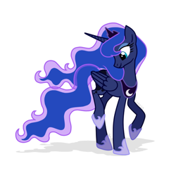 Size: 560x552 | Tagged: safe, artist:lyra25, imported from derpibooru, princess luna, alicorn, pony, crown, cute, ethereal mane, female, hoof shoes, jewelry, lunabetes, mare, regalia, simple background, solo, standing, white background