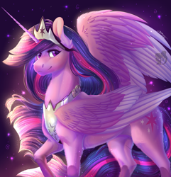 Size: 2520x2615 | Tagged: safe, artist:queendarkselis, imported from derpibooru, twilight sparkle, alicorn, pony, the last problem, chest fluff, coat markings, crown, ear fluff, female, high res, jewelry, leg fluff, mare, older, older twilight, peytral, princess twilight 2.0, regalia, socks (coat marking), socks (coat markings), solo, twilight sparkle (alicorn), two toned wings, wings