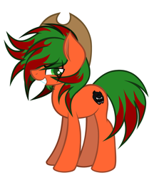 Size: 3712x4168 | Tagged: source needed, useless source url, safe, artist:fusion sparkle, imported from derpibooru, oc, oc only, oc:pitbull, earth pony, pony, blind eye, colored, commission, cowboy hat, eye scar, grin, hat, looking at you, male, negativequestria, scar, simple background, smiling, solo, stallion, white background