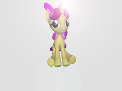 Size: 1200x900 | Tagged: safe, artist:felzin, imported from derpibooru, oc, oc:felzin, pony, unicorn, 3d, 3d model, bow, female, headphones, lens flare