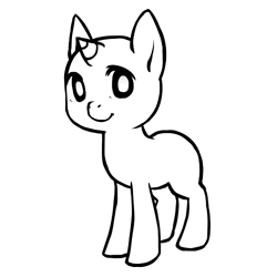 Size: 500x500 | Tagged: safe, alternate version, artist:mousu, imported from derpibooru, oc, oc only, pony, unicorn, base, horn, lineart, simple background, smiling, solo, transparent background, unicorn oc