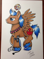 Size: 375x500 | Tagged: safe, artist:sonicsweeti, imported from derpibooru, oc, oc only, pegasus, pony, commission, cutie mark, male, simple background, stallion, traditional art, white background, wings