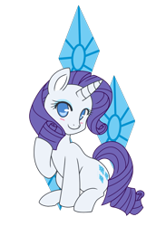 Size: 550x750 | Tagged: safe, artist:assechan, imported from derpibooru, rarity, pony, unicorn, blushing, cute, cutie mark background, female, looking at you, mare, no pupils, raribetes, simple background, sitting, solo, transparent background