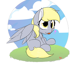 Size: 2598x2362 | Tagged: safe, artist:jubyskylines, imported from derpibooru, derpy hooves, pegasus, pony, :p, chest fluff, ear fluff, female, heart, high res, simple background, solo, tongue out, transparent background