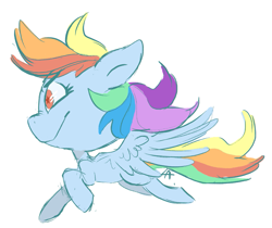 Size: 895x752 | Tagged: safe, artist:lambyanxious, artist:lamianxious, imported from derpibooru, rainbow dash, pegasus, pony, female, flying, side view, simple background, solo, white background