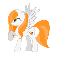 Size: 1168x1204 | Tagged: safe, artist:agdistis, imported from derpibooru, oc, oc only, oc:ginger peach, pegasus, pony, /mlp/, drawthread, green eyes, orange hair, pegasus oc, simple background, solo, wings