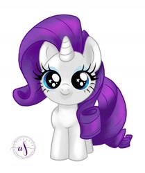 Size: 1080x1290 | Tagged: safe, alternate version, artist:afireeeee, imported from derpibooru, rarity, pony, unicorn, chibi, cute, female, mare, raribetes, smiling, solo, starry eyes, wingding eyes