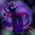 Size: 5800x5800 | Tagged: safe, artist:florarena-kitasatina/dragonborne fox, imported from derpibooru, oc, oc only, oc:jules moonshade-darkov, pony, absurd resolution, all the purple, beads, cape, cel shading, clothes, commission, curved horn, dat mane tho, dat tail tho, horn, how even, jewelry, leonine tail, multicolored hair, offspring, parent:king sombra, parent:princess luna, parents:lumbra, raised leg, regalia, shading, shadow, shooting star, signature, slit pupils, solo, sombra eyes, standing, unshorn fetlocks, watermark