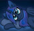 Size: 2000x1800 | Tagged: safe, artist:magic horse, imported from derpibooru, princess luna, alicorn, pony, digital art, female, lidded eyes, looking at you, lying down, mare, meta, night, princess, smiling at you, solo, stars, twitter