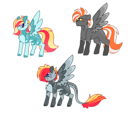 Size: 4500x4000 | Tagged: safe, artist:crazysketch101, imported from derpibooru, oc, oc only, oc:alice looncrest, oc:crazy looncrest, oc:odd looncrest, pegasus, pony, chest fluff, leonine tail, simple background, tail, transparent background, trio