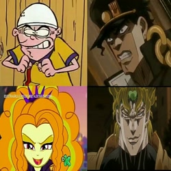 Size: 1024x1024 | Tagged: safe, imported from derpibooru, adagio dazzle, equestria girls, equestria girls series, angry, crossover, dio, dio brando, ed edd n eddy, eddy, eddy (ed edd n eddy), jojo's bizarre adventure, jotaro kujo