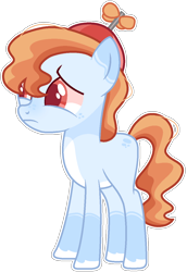 Size: 876x1270 | Tagged: safe, artist:kurosawakuro, imported from derpibooru, oc, oc only, earth pony, pony, base used, hat, male, offspring, parent:button mash, parent:coconut cream, propeller hat, simple background, solo, teenager, transparent background