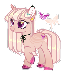 Size: 763x874 | Tagged: safe, artist:sweet-psycho-uwu, artist:x-dainichi-x, imported from derpibooru, oc, oc only, pony, unicorn, ear piercing, earring, female, jewelry, mare, offspring, parent:fluttershy, parent:trenderhoof, parents:trendershy, piercing, simple background, solo, transparent background