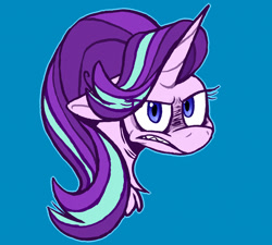 Size: 1635x1473 | Tagged: safe, artist:wutanimations, imported from derpibooru, starlight glimmer, pony, unicorn, angry, bust, female, portrait, shark teeth, solo