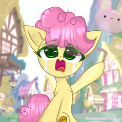 Size: 1080x1080 | Tagged: safe, artist:memengla, imported from derpibooru, li'l cheese, earth pony, pony, the last problem, balloon, colt, crying, female, filly, male, sad, solo, tragedy