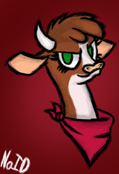 Size: 808x1181 | Tagged: safe, artist:noidavaliable, imported from derpibooru, arizona cow, cow, them's fightin' herds, arizona (tfh), community related, female, neckerchief, solo, style emulation