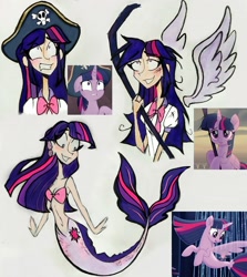 Size: 2607x2929 | Tagged: safe, artist:citi, imported from derpibooru, screencap, twilight sparkle, alicorn, human, mermaid, seapony (g4), my little pony: the movie, humanized, mermaidized, scene interpretation, screencap reference, seaponified, seapony twilight, species swap, twilight sparkle (alicorn), wings