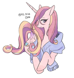 Size: 701x743 | Tagged: safe, artist:rd_3024, imported from derpibooru, princess cadance, alicorn, pony, clothes, cute, cutedance, female, mare, profile, prone, scarf, simple background, solo, white background