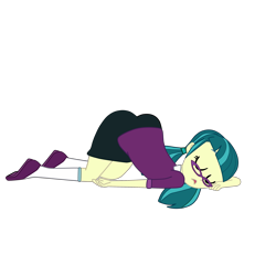 Size: 2952x2952 | Tagged: safe, artist:gmaplay, imported from derpibooru, juniper montage, equestria girls, clothes, eyes closed, face down ass up, female, glasses, junibum montage, shoes, simple background, solo, transparent background, vector