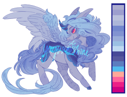 Size: 1280x973 | Tagged: safe, artist:yuyusunshine, imported from derpibooru, oc, oc only, hybrid, kirin, interspecies offspring, kirin hybrid, magical lesbian spawn, offspring, parent:autumn blaze, parent:princess luna, reference sheet, simple background, solo, transparent background, watermark