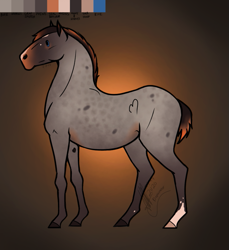 Size: 727x794 | Tagged: safe, artist:depixelator, imported from derpibooru, oc, earth pony, horse, adoptable, adopts, chibi, coat markings, cute, design, grey body, new style, realistic anatomy, realistic chibi, realistic genetics, reverse dapple, roan, seal bay, seal bay roan, style experiment, style test, sun bleached