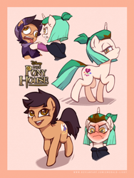 Size: 3000x4000 | Tagged: safe, artist:emerald-light, imported from derpibooru, earth pony, pony, unicorn, abomination (the owl house), abomination track, african american, amity blight, angry, blushing, blushing profusely, brown coat, brown mane, brown tail, clothes, crossover, disguise, disney, dyed mane, dyed tail, ear piercing, earring, hoodie, jewelry, latin american, luz noceda, piercing, ponified, ponytail, school uniform, simple background, slime, tail, the owl house, witch, witch pony