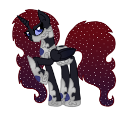 Size: 1216x1120 | Tagged: safe, artist:kitistrasza, imported from derpibooru, oc, oc only, oc:starlight rider, alicorn, pony, alicorn oc, armor, horn, simple background, solo, transparent background, wings