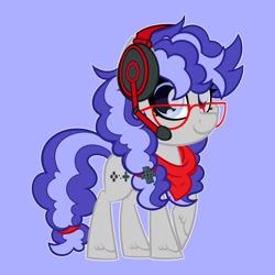 Size: 894x894 | Tagged: safe, alternate version, artist:missbramblemele, imported from derpibooru, oc, oc only, oc:cinnabyte, adorkable, bandana, cinnabetes, commission, cute, dork, gaming headset, glasses, headphones, headset, meganekko, smiling, your character here