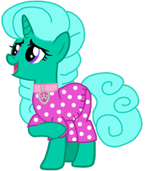 Size: 917x1080 | Tagged: safe, artist:徐詩珮, imported from derpibooru, glitter drops, pony, unicorn, series:sprglitemplight diary, series:sprglitemplight life jacket days, series:springshadowdrops diary, series:springshadowdrops life jacket days, alternate universe, base used, clothes, cute, pajamas, paw patrol, simple background, skye (paw patrol), transparent background