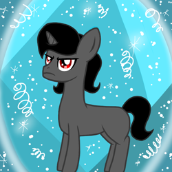 Size: 800x800 | Tagged: safe, artist:katya, imported from derpibooru, king sombra, crystal pony, pony, unicorn, glow, glowing, magic, male, past, solo, sparkles, teenager