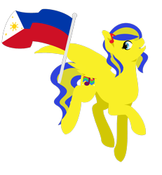 Size: 2208x2392 | Tagged: safe, artist:indonesiarailroadpht, artist:ponyrailartist, imported from derpibooru, oc, oc only, oc:swivel starsong, pegasus, pony, flag, philippines, simple background, solo, transparent background