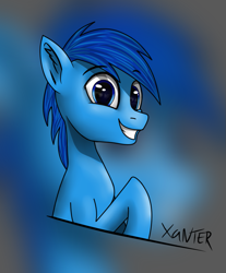 Size: 897x1084 | Tagged: safe, artist:xanter, imported from derpibooru, oc, oc only, oc:p-21, pony, fallout equestria, fallout equestria: project horizons, fanfic art, smiling, solo, zoom layer