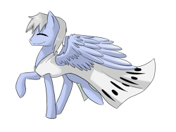 Size: 1600x1200 | Tagged: safe, artist:tomat-in-cup, imported from derpibooru, oc, oc only, pegasus, pony, clothes, dress, eyes closed, pegasus oc, raised hoof, simple background, solo, transparent background, wings