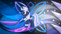 Size: 3840x2160 | Tagged: safe, artist:estories, artist:laszlvfx, edit, imported from derpibooru, oc, oc only, oc:silverlay, original species, pony, unicorn, female, mare, solo, umbra pony, wallpaper, wallpaper edit