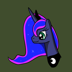 Size: 1200x1200 | Tagged: safe, artist:platinumdrop, imported from derpibooru, princess luna, alicorn, pony, female, mare, simple background, smiling